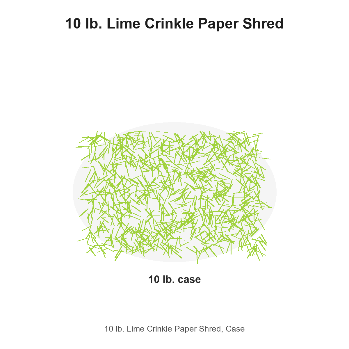 10 lb. Lime Crinkle Paper Shred, Case