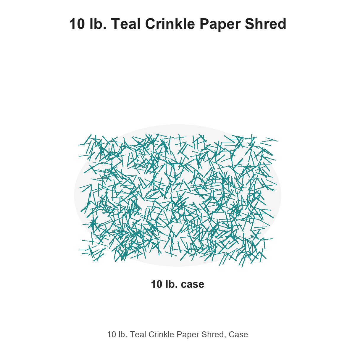 10 lb. Teal Crinkle Paper Shred, Case