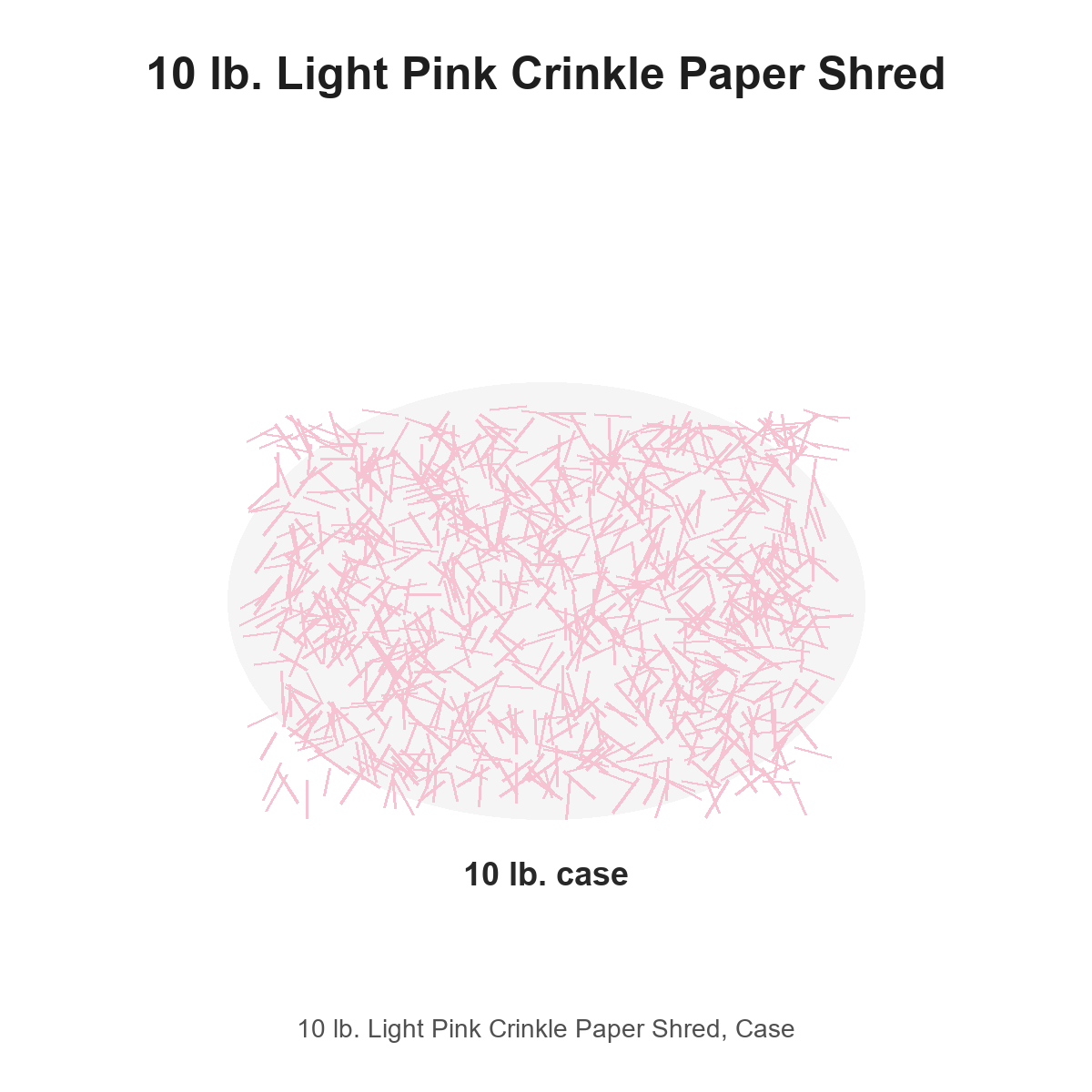 10 lb. Light Pink Crinkle Paper Shred, Case