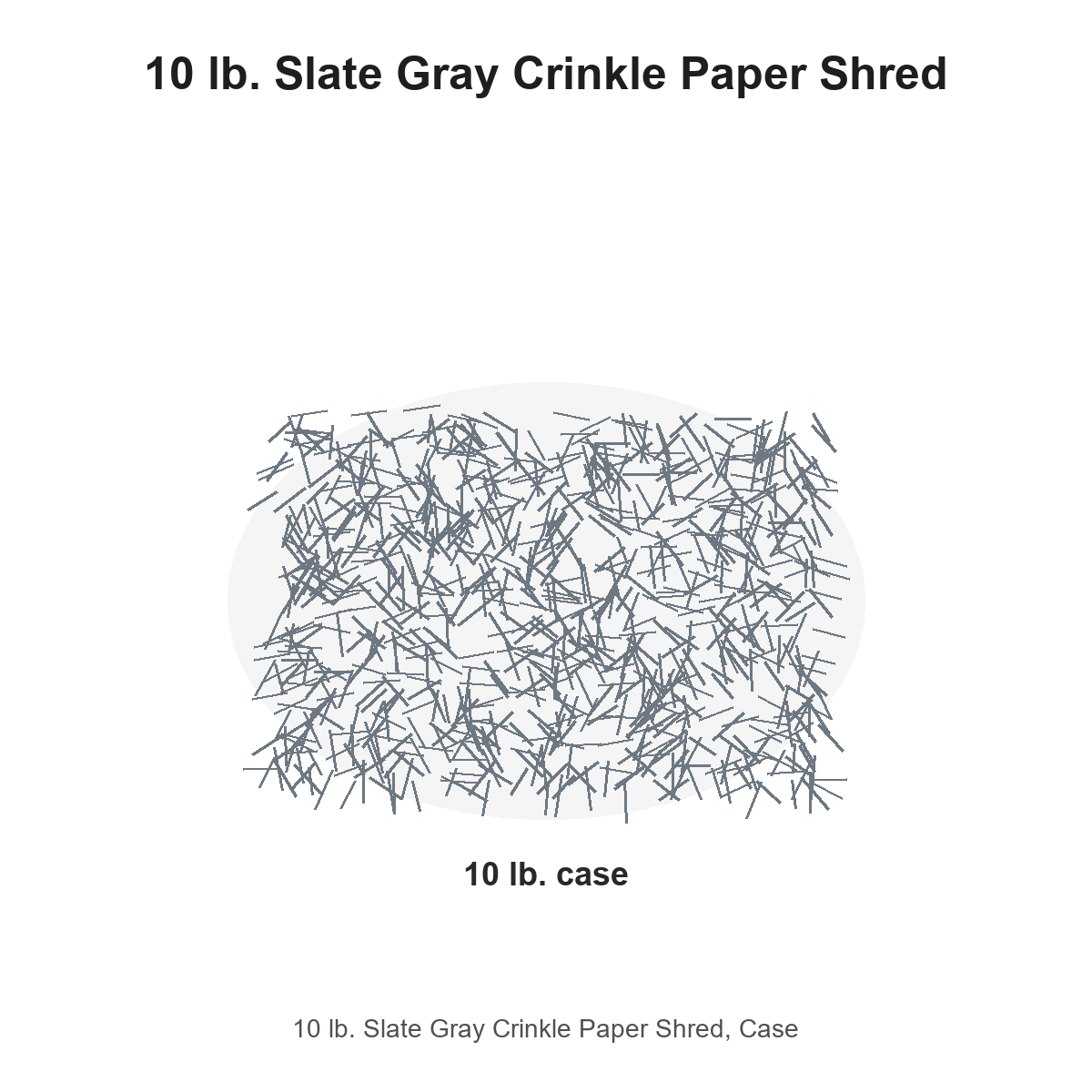 10 lb. Slate Gray Crinkle Paper Shred, Case
