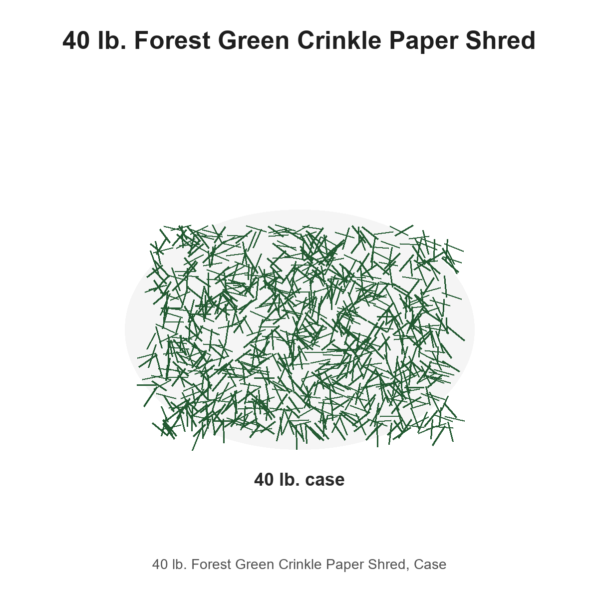 40 lb. Forest Green Crinkle Paper Shred, Case