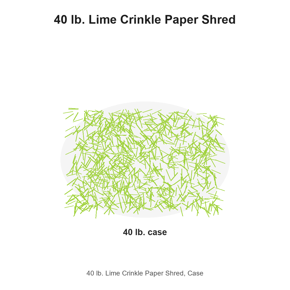 40 lb. Lime Crinkle Paper Shred, Case
