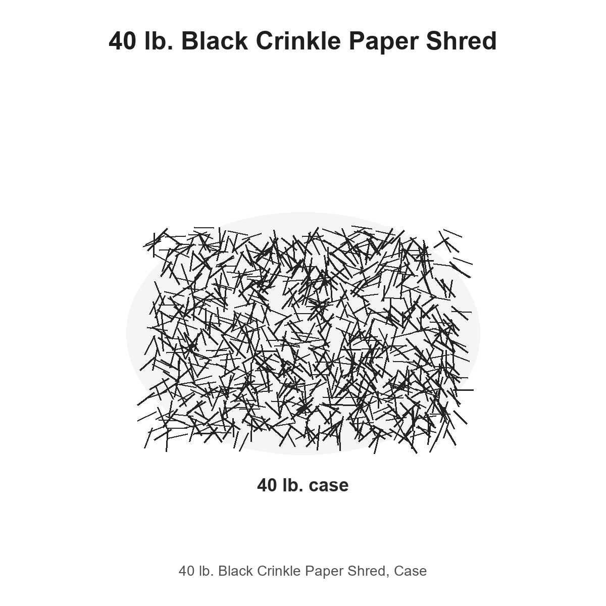 40 lb. Black Crinkle Paper Shred, Case