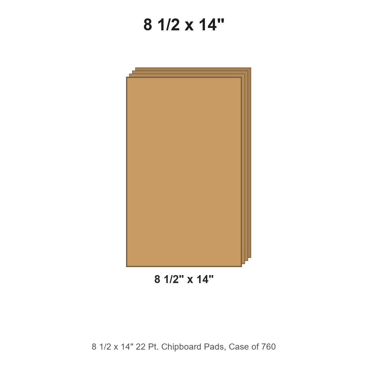 8 1/2 x 14" 22 Pt. Chipboard Pads, Case of 760