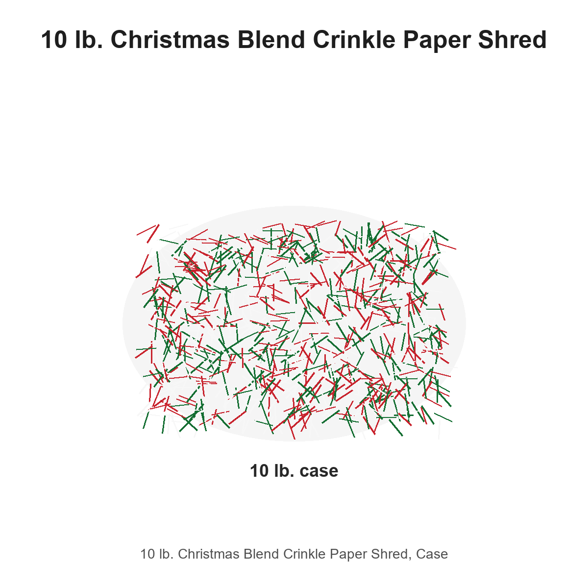 10 lb. Christmas Blend Crinkle Paper Shred, Case
