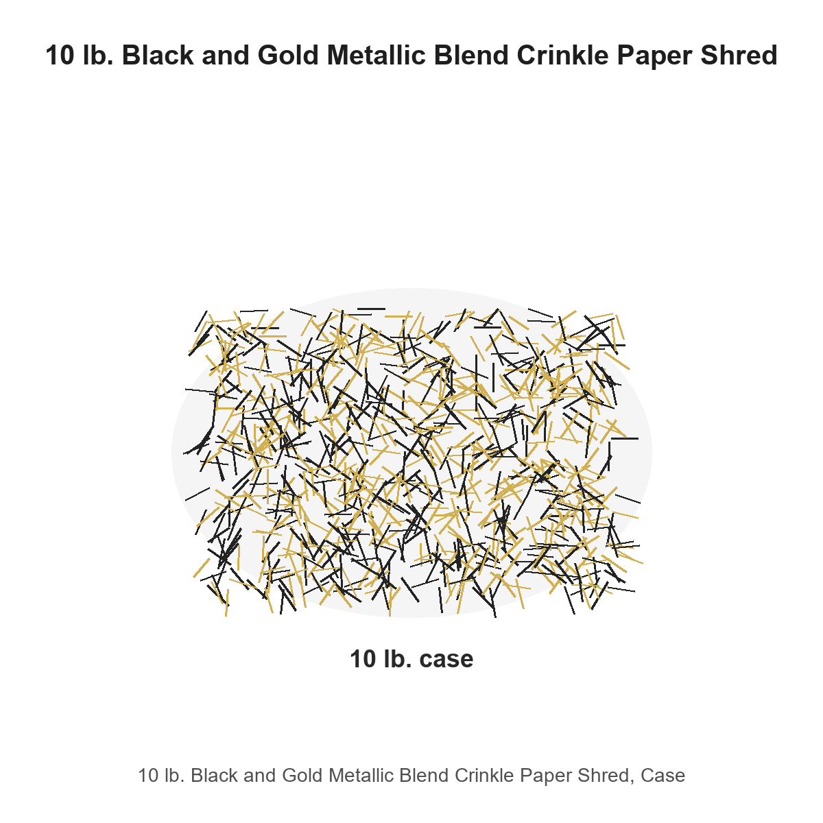 10 lb. Black and Gold Metallic Blend Crinkle Paper Shred, Case