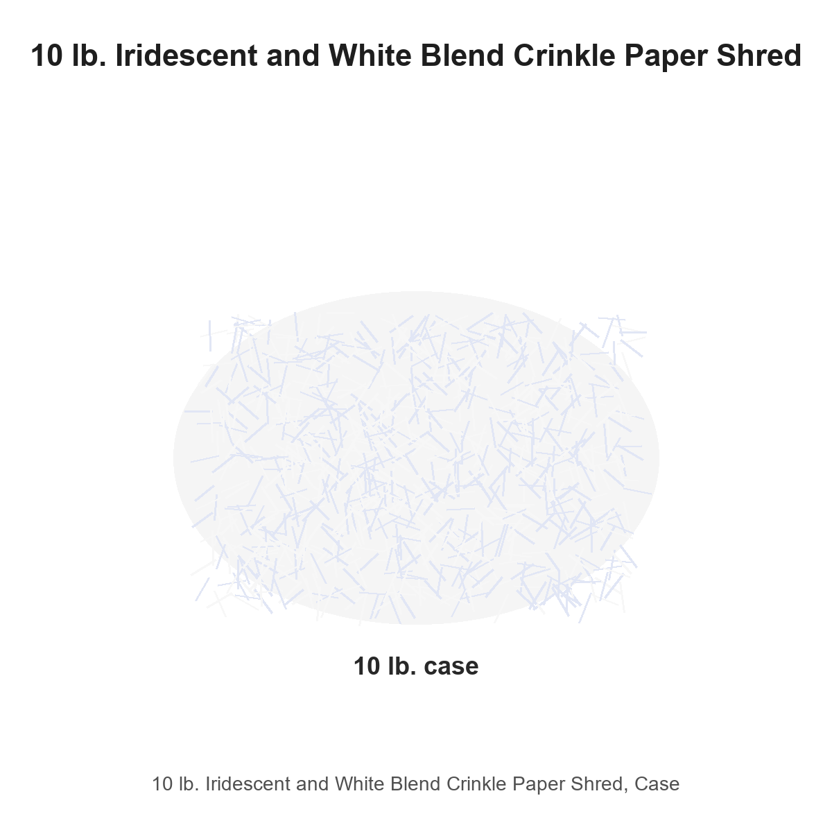 10 lb. Iridescent and White Blend Crinkle Paper Shred, Case