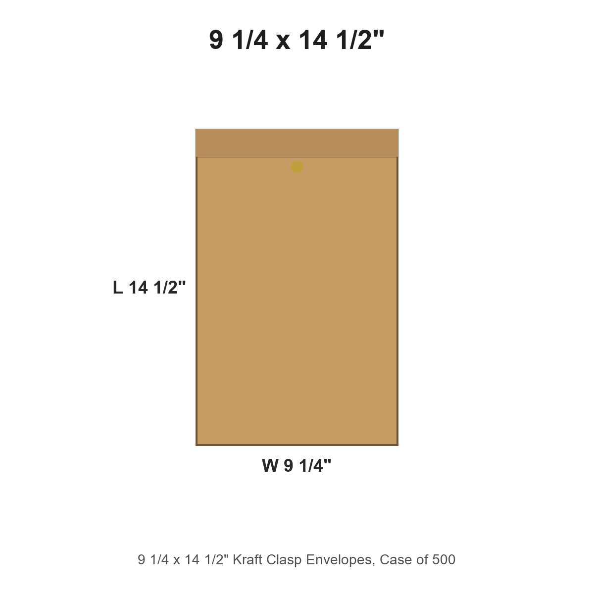 9 1/4 x 14 1/2" Kraft Clasp Envelopes