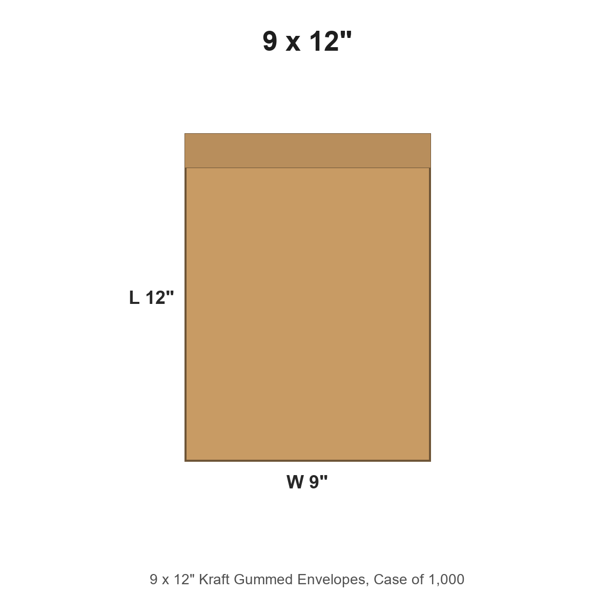 9 x 12" Kraft Gummed Envelopes
