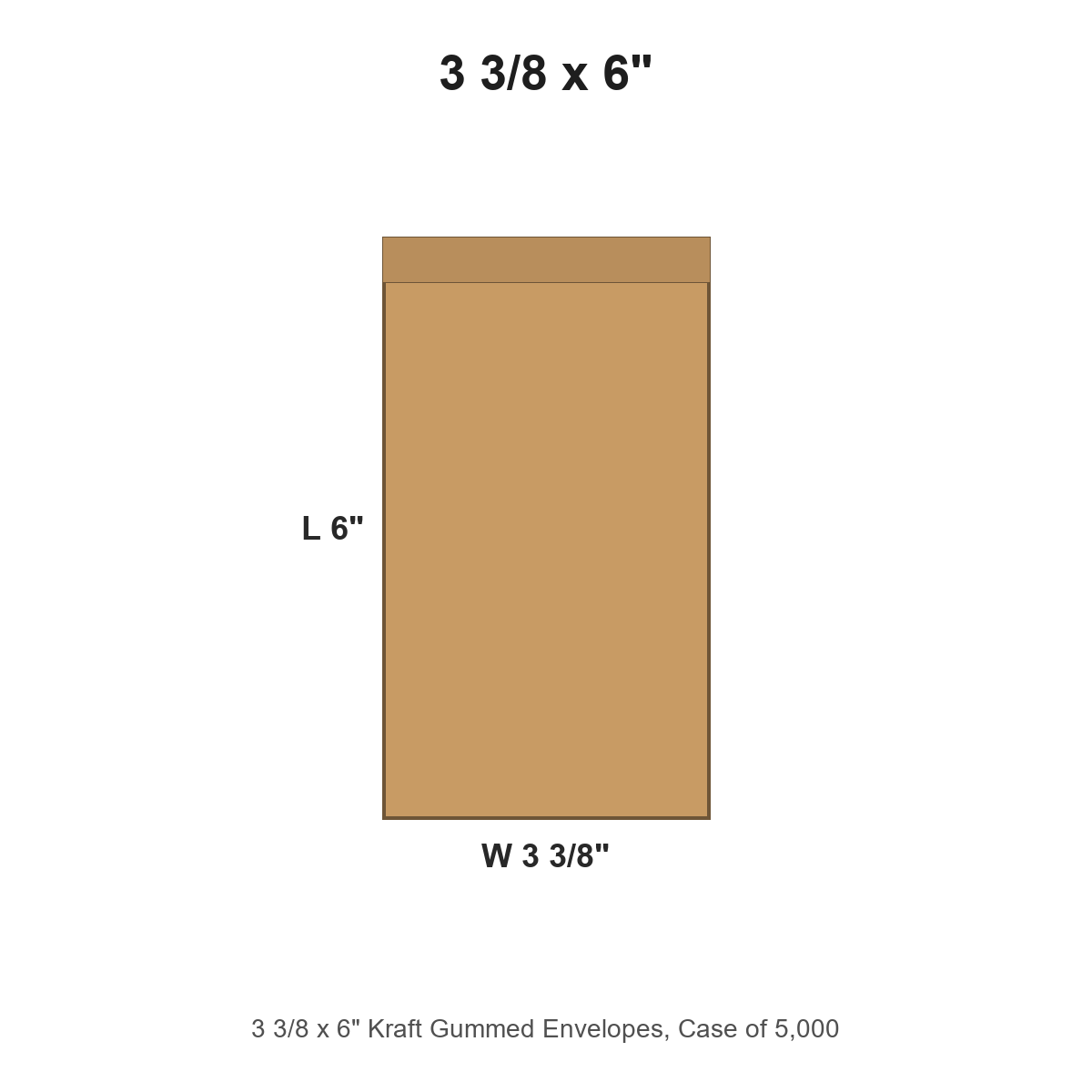 3 3/8 x 6" Kraft Gummed Envelopes