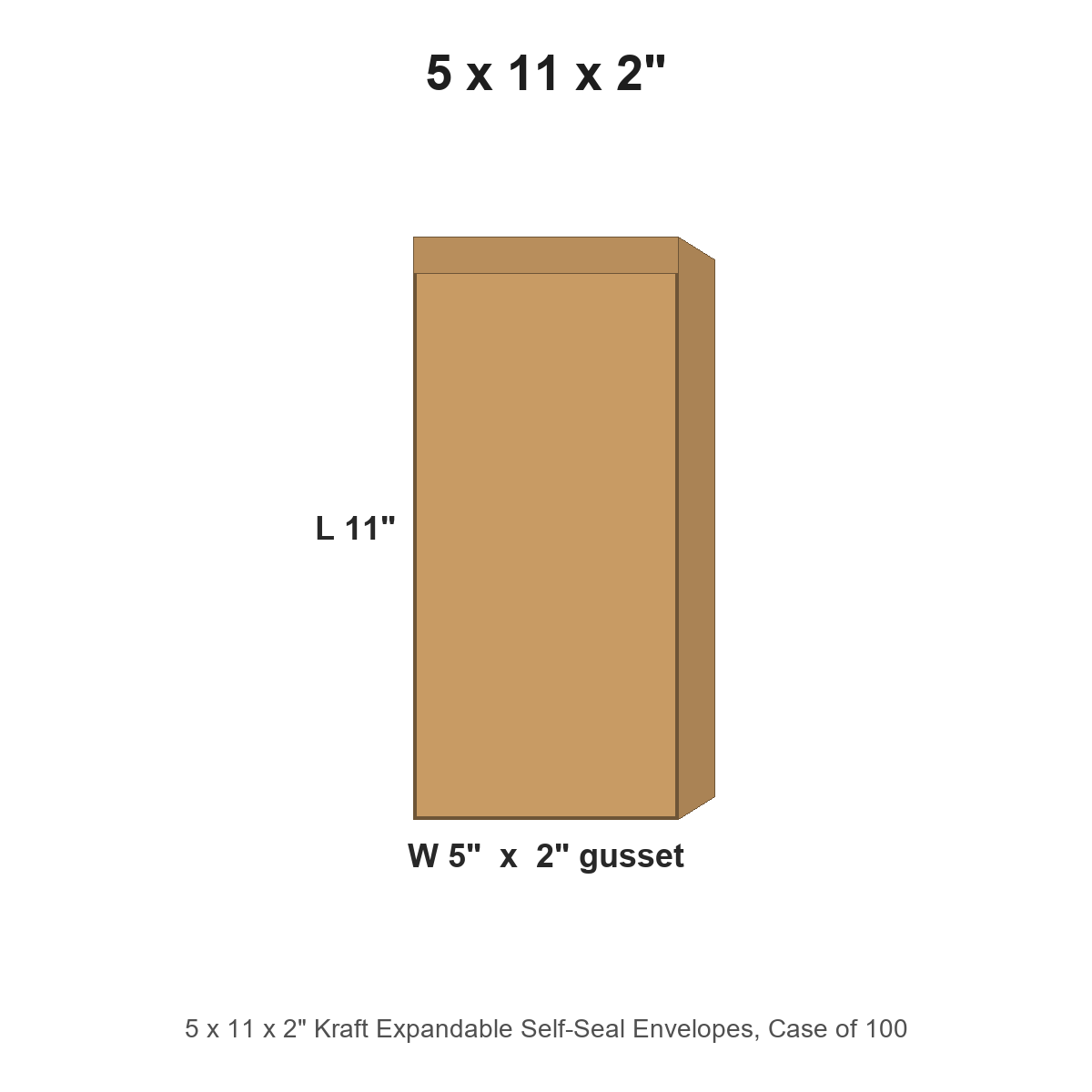 5 x 11 x 2" Kraft Expandable Self-Seal Envelopes