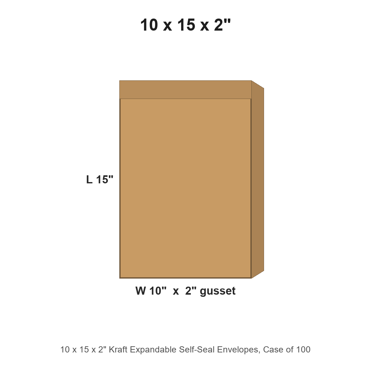 10 x 15 x 2" Kraft Expandable Self-Seal Envelopes
