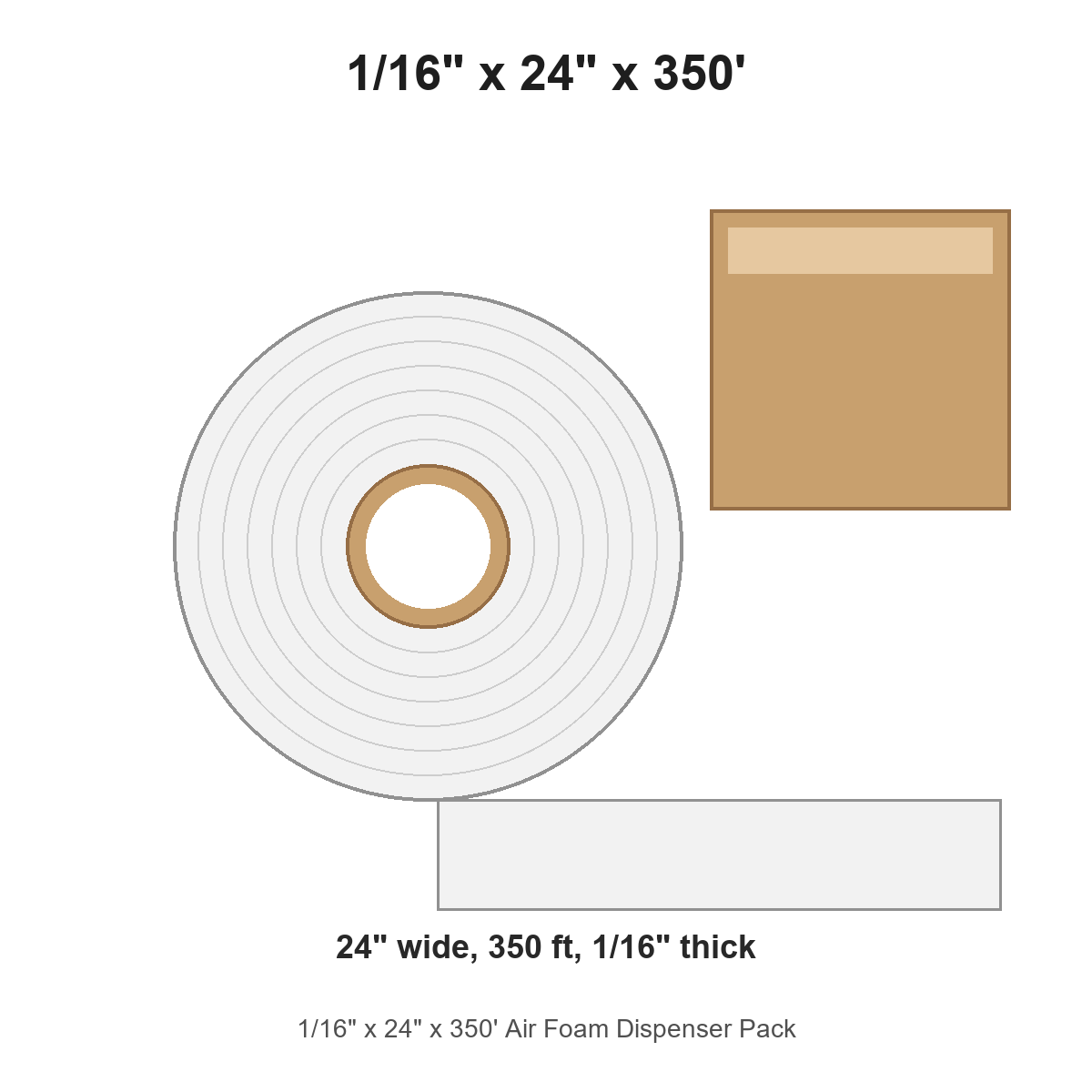 1/16" x 24" x 350' Air Foam Dispenser Pack