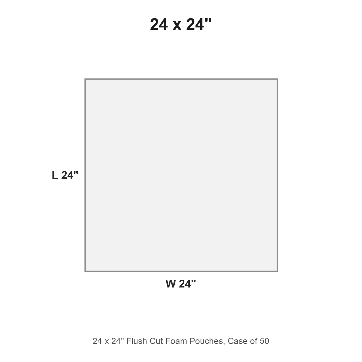 24 x 24" Flush Cut Foam Pouches, Case of 50