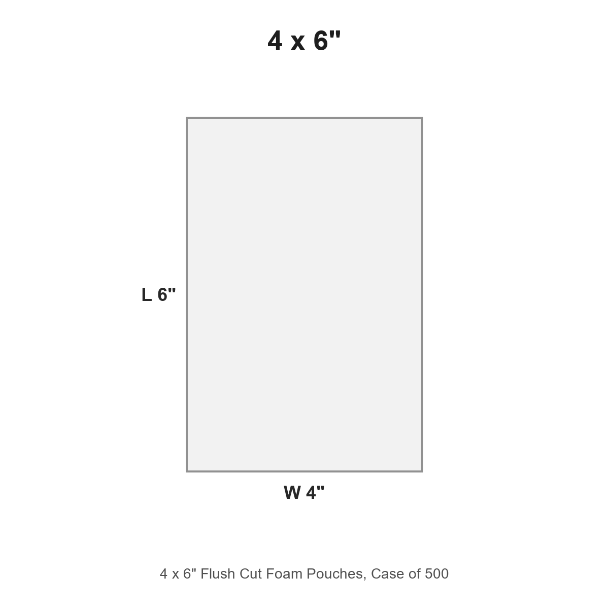 4 x 6" Flush Cut Foam Pouches, Case of 500