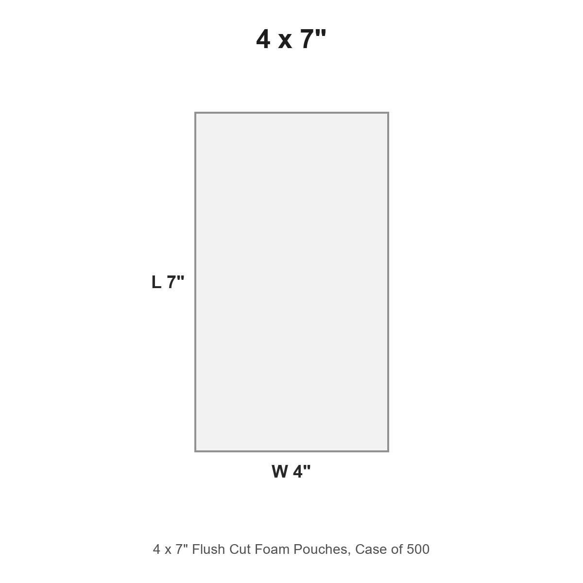 4 x 7" Flush Cut Foam Pouches, Case of 500