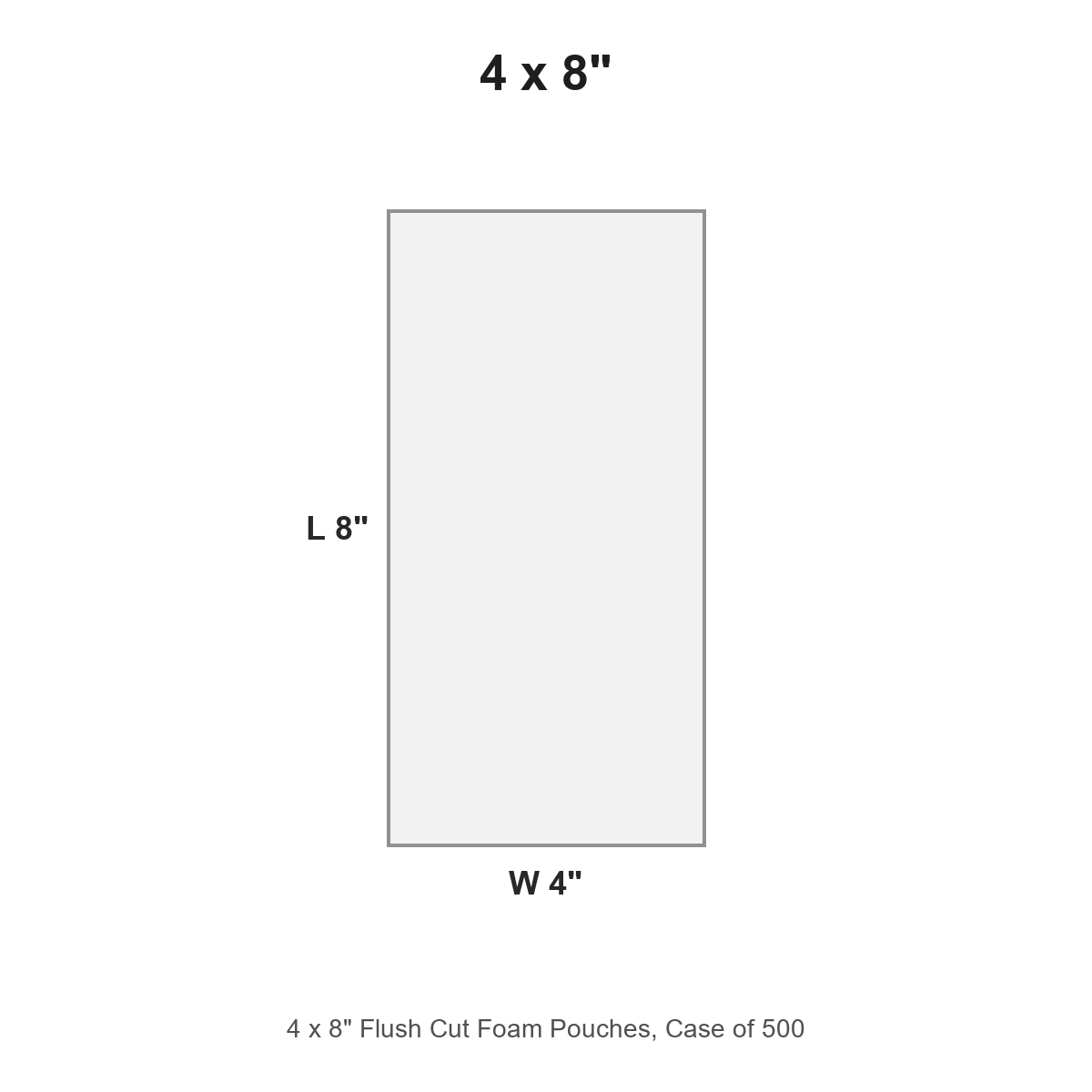 4 x 8" Flush Cut Foam Pouches, Case of 500