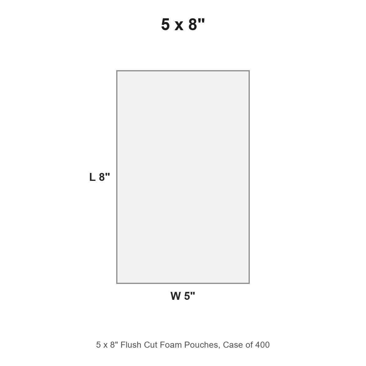 5 x 8" Flush Cut Foam Pouches, Case of 400