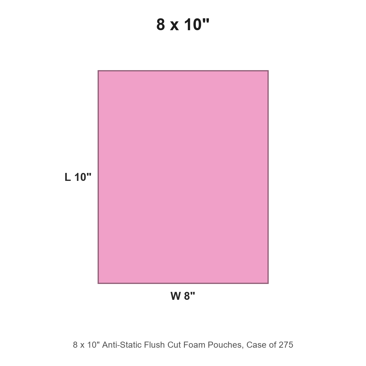 8 x 10" Anti-Static Flush Cut Foam Pouches, Case of 275