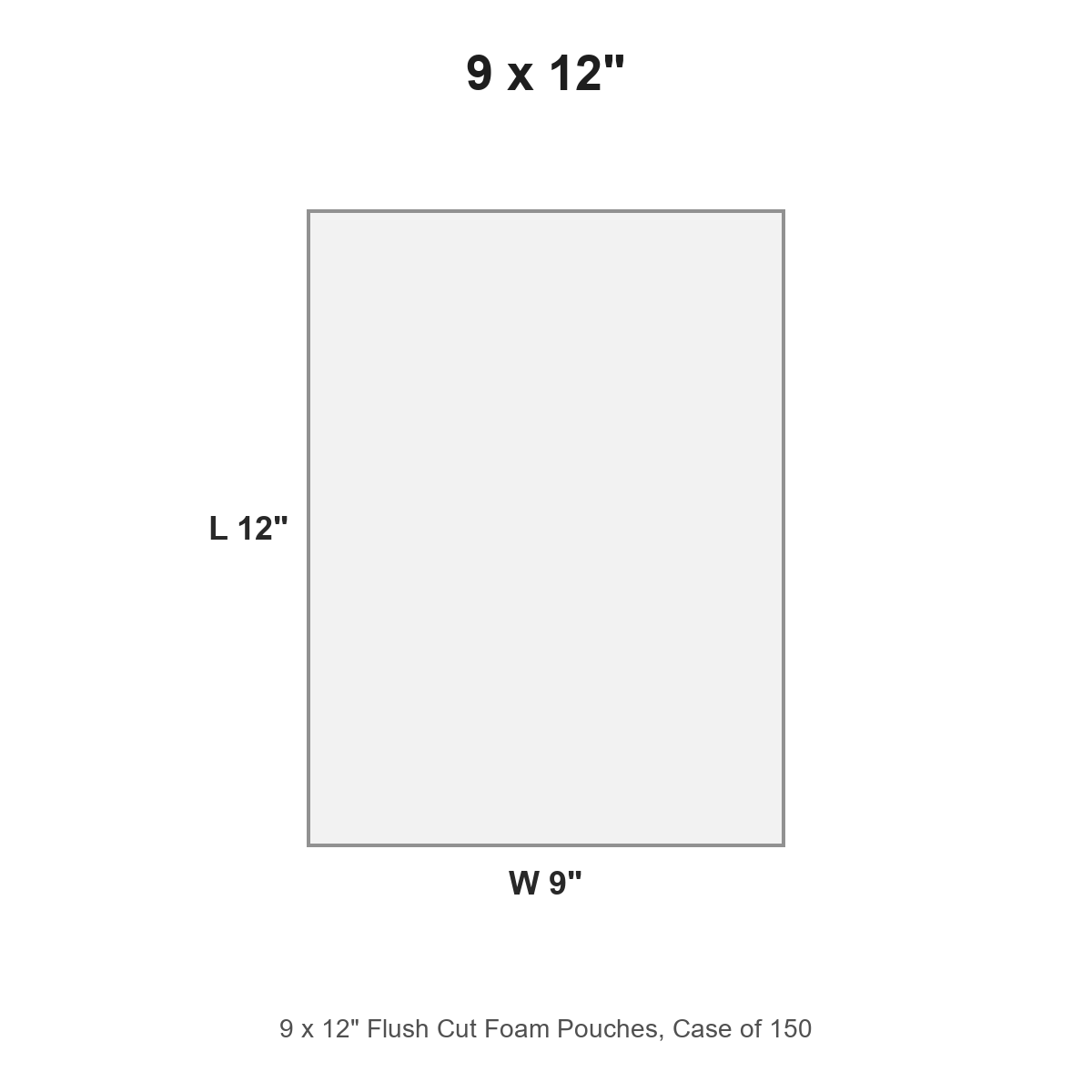 9 x 12" Flush Cut Foam Pouches, Case of 150