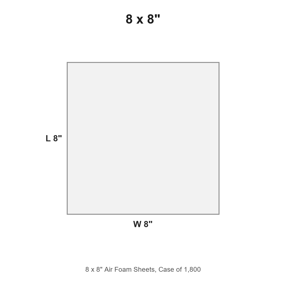8 x 8" Air Foam Sheets, Case of 1,800