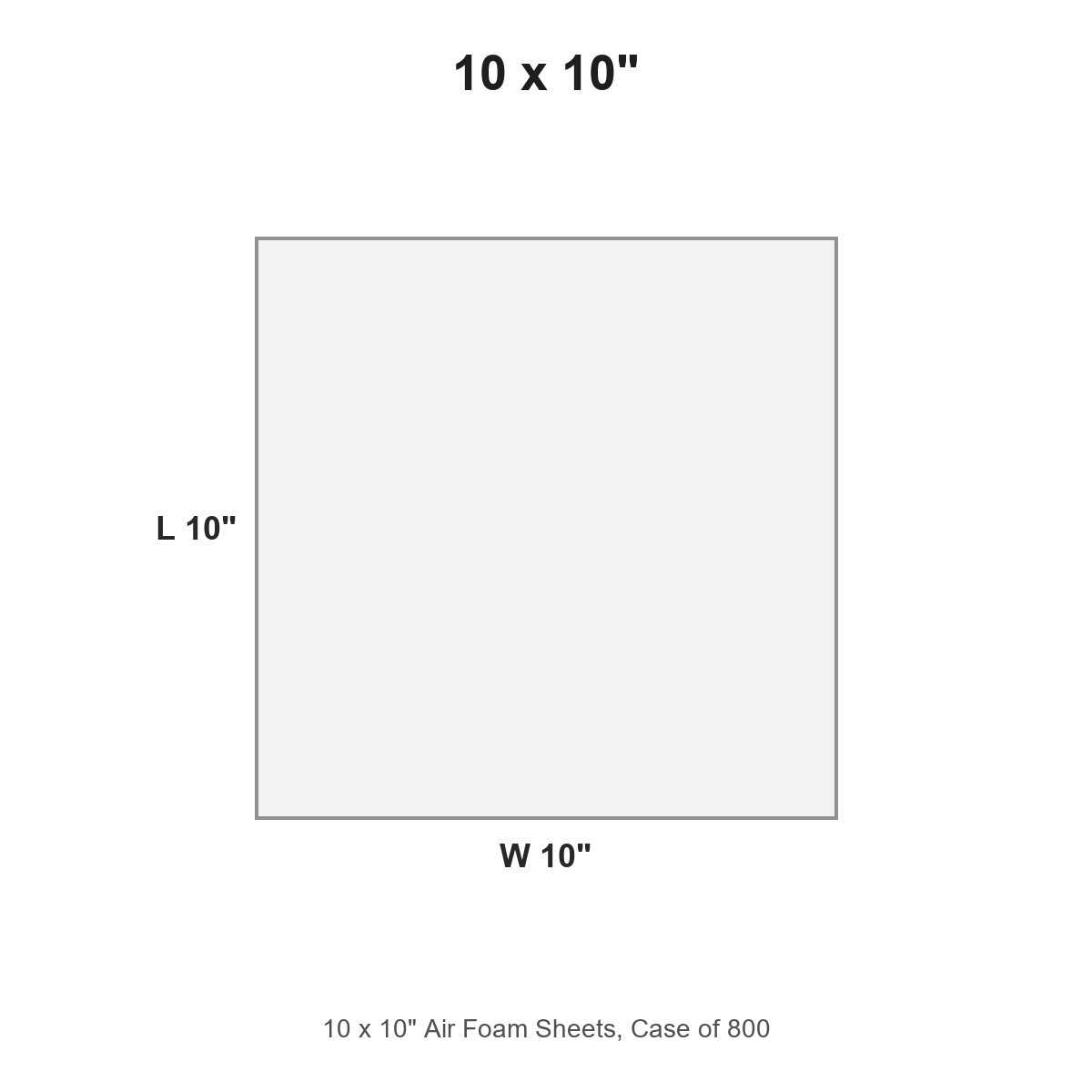 10 x 10" Air Foam Sheets, Case of 800