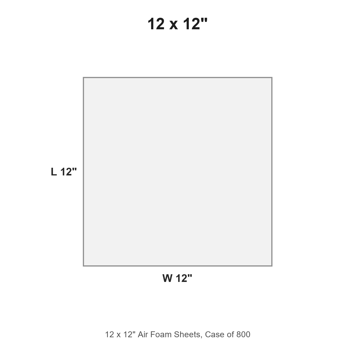 12 x 12" Air Foam Sheets, Case of 800