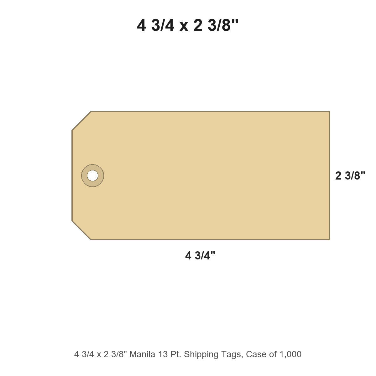 4 3/4 x 2 3/8" Manila 13 Pt. Shipping Tags, Case of 1,000