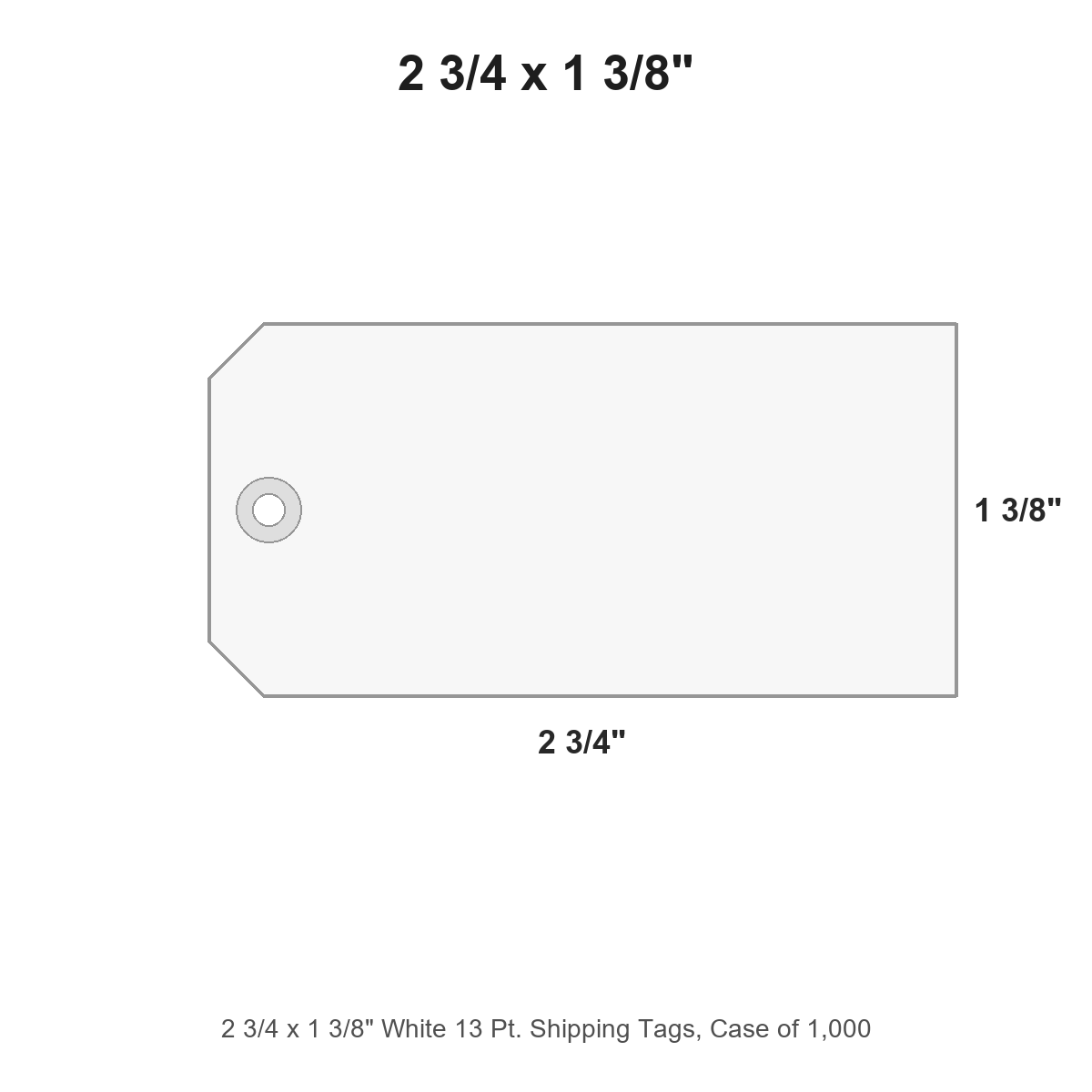 2 3/4 x 1 3/8" White 13 Pt. Shipping Tags, Case of 1,000