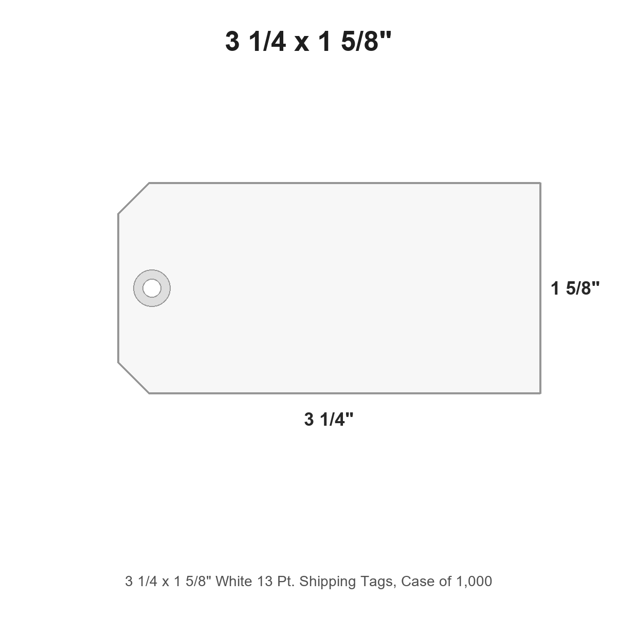 3 1/4 x 1 5/8" White 13 Pt. Shipping Tags, Case of 1,000