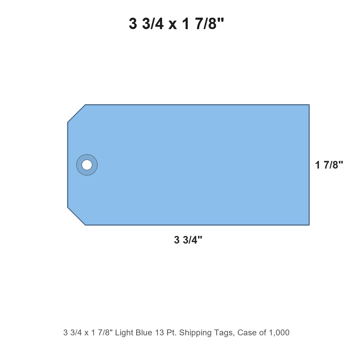 3 3/4 x 1 7/8" Light Blue 13 Pt. Shipping Tags, Case of 1,000
