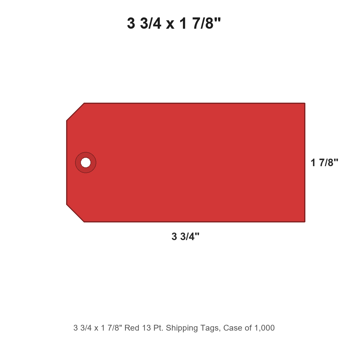 3 3/4 x 1 7/8" Red 13 Pt. Shipping Tags, Case of 1,000