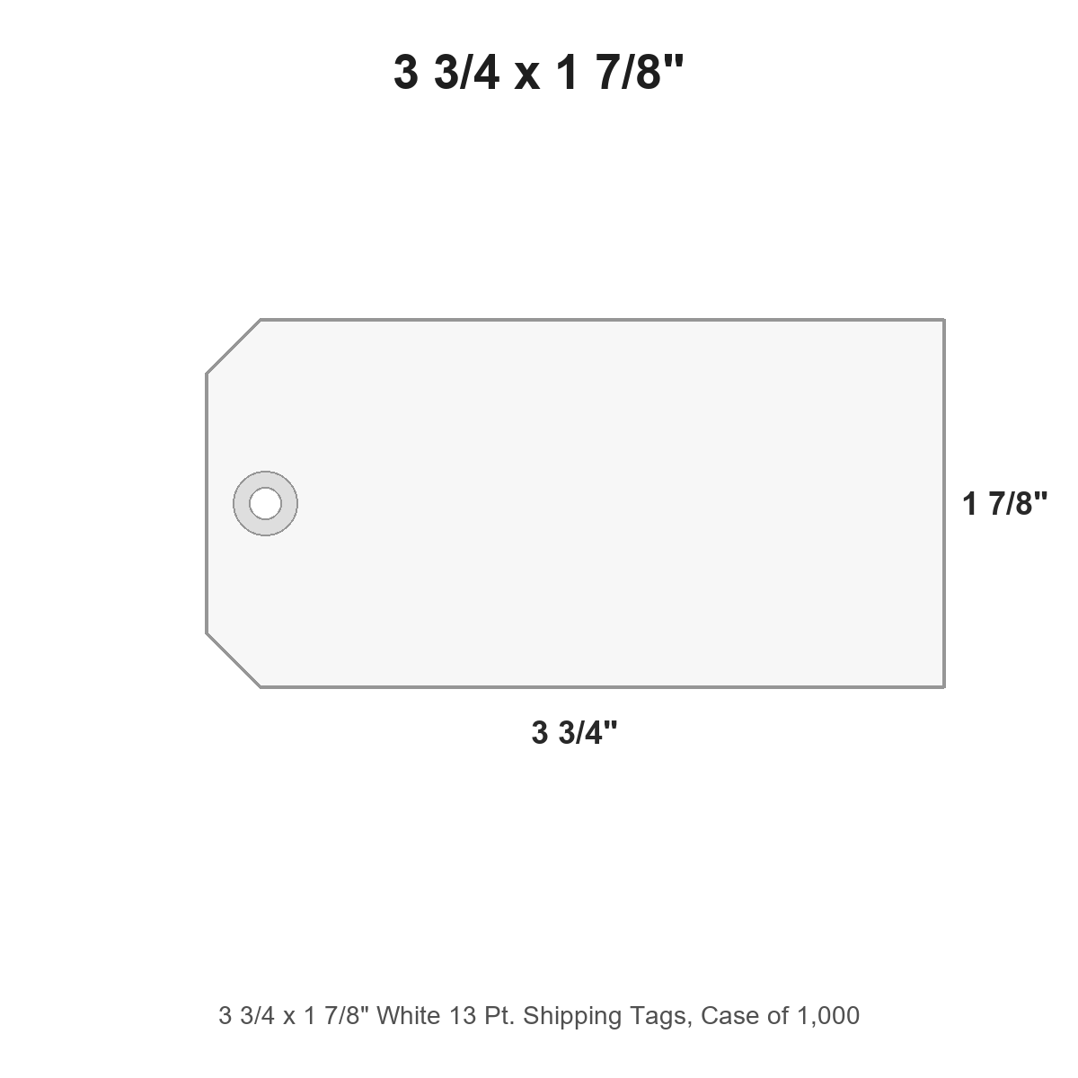 3 3/4 x 1 7/8" White 13 Pt. Shipping Tags, Case of 1,000