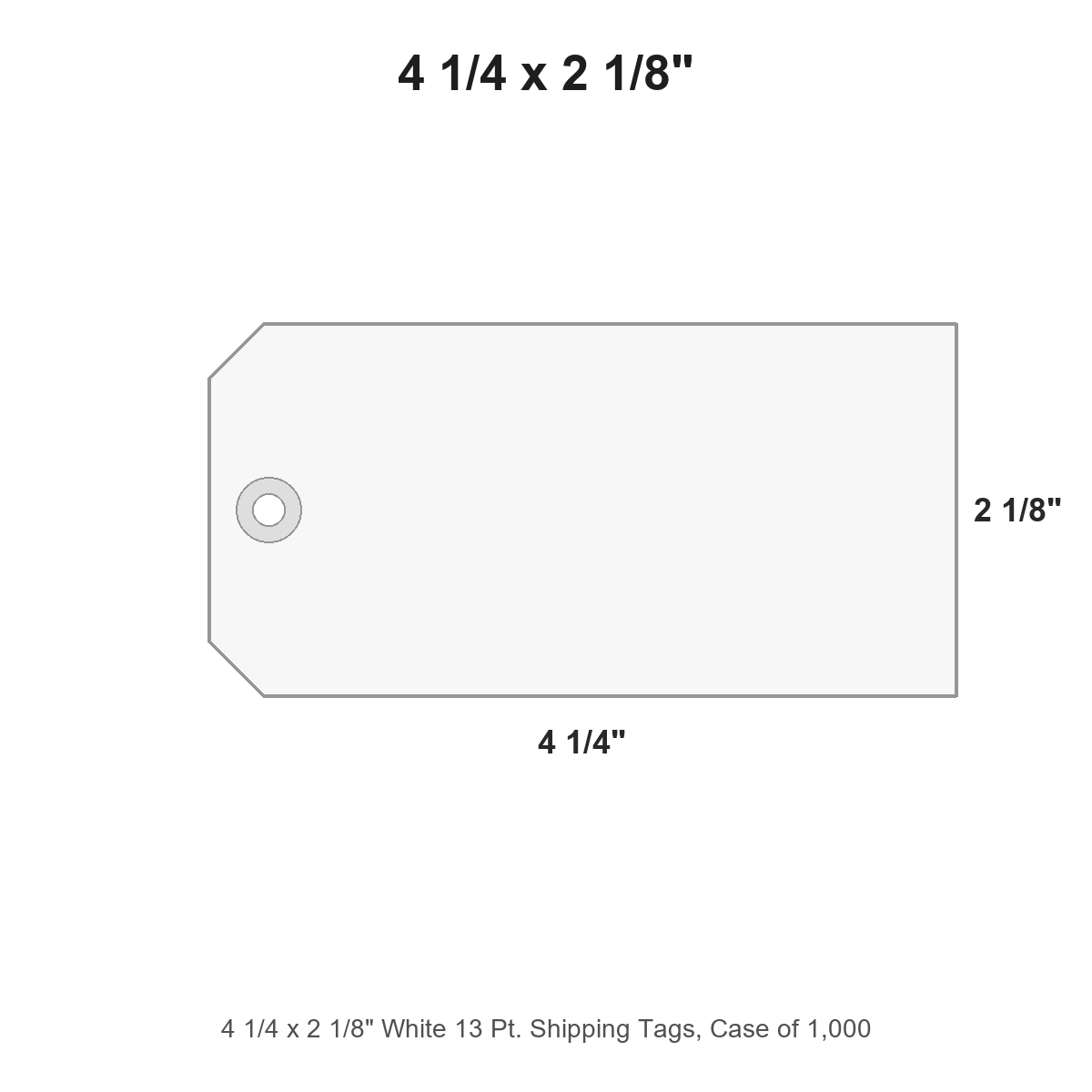 4 1/4 x 2 1/8" White 13 Pt. Shipping Tags, Case of 1,000