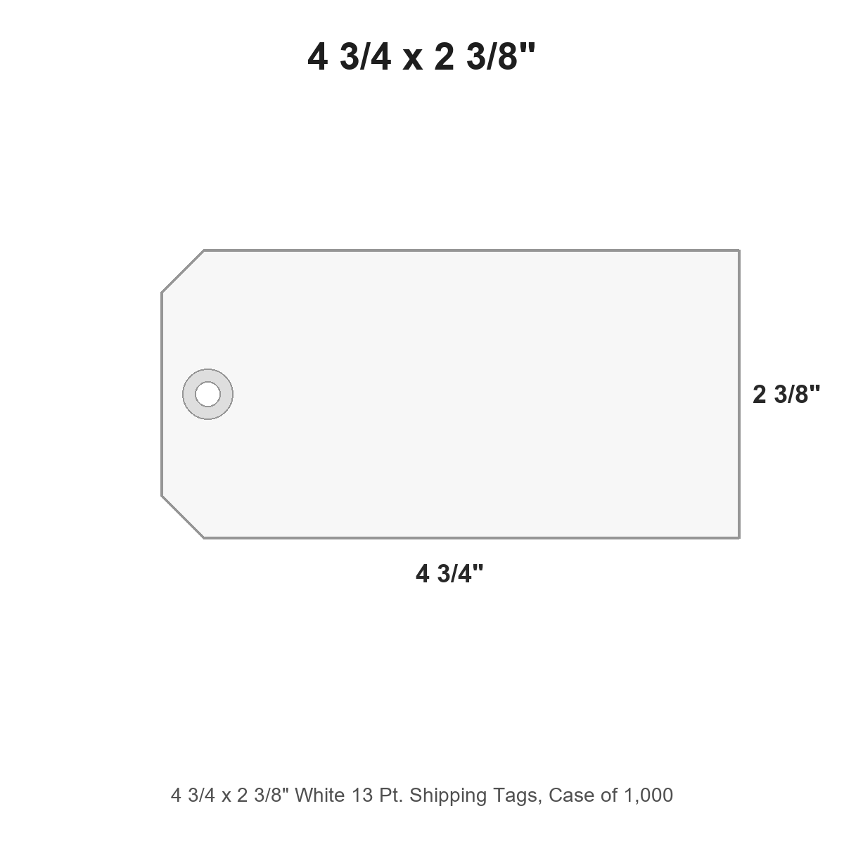 4 3/4 x 2 3/8" White 13 Pt. Shipping Tags, Case of 1,000