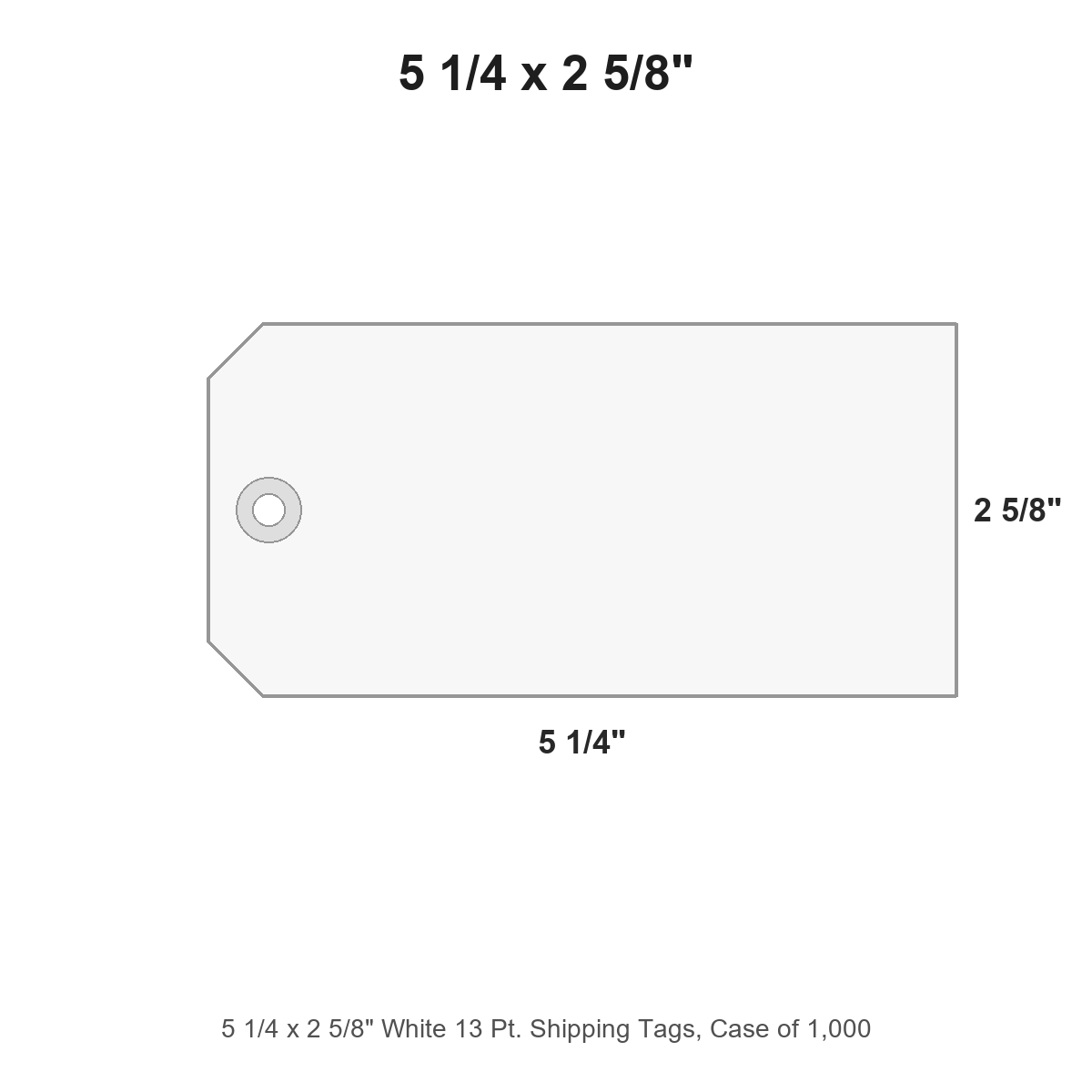 5 1/4 x 2 5/8" White 13 Pt. Shipping Tags, Case of 1,000