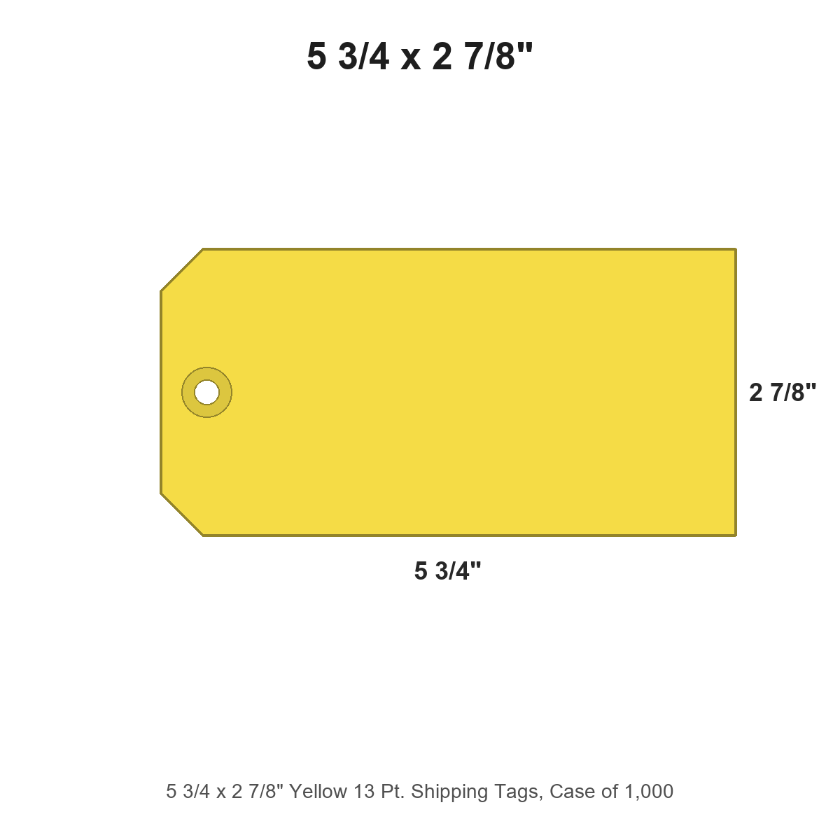 5 3/4 x 2 7/8" Yellow 13 Pt. Shipping Tags, Case of 1,000