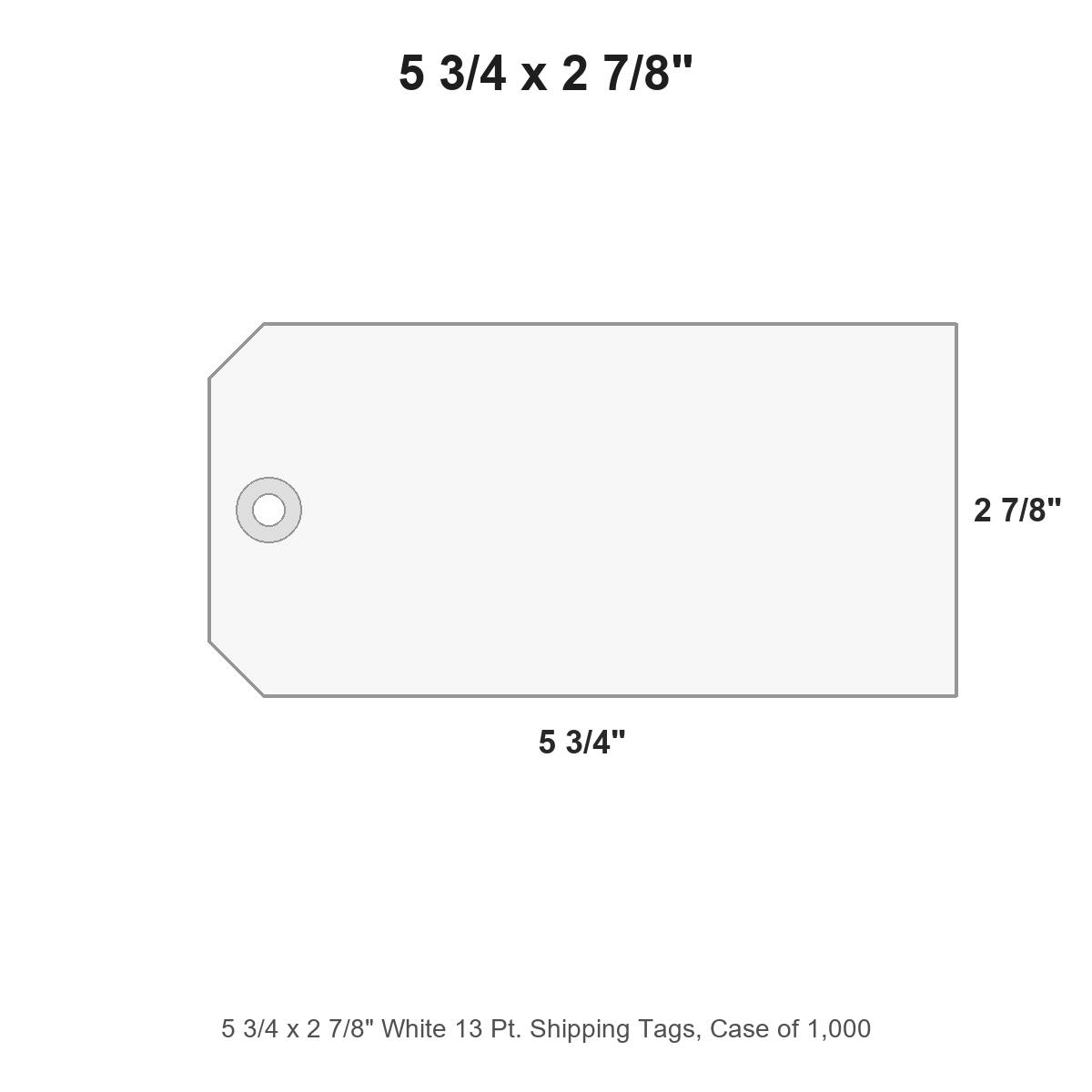 5 3/4 x 2 7/8" White 13 Pt. Shipping Tags, Case of 1,000