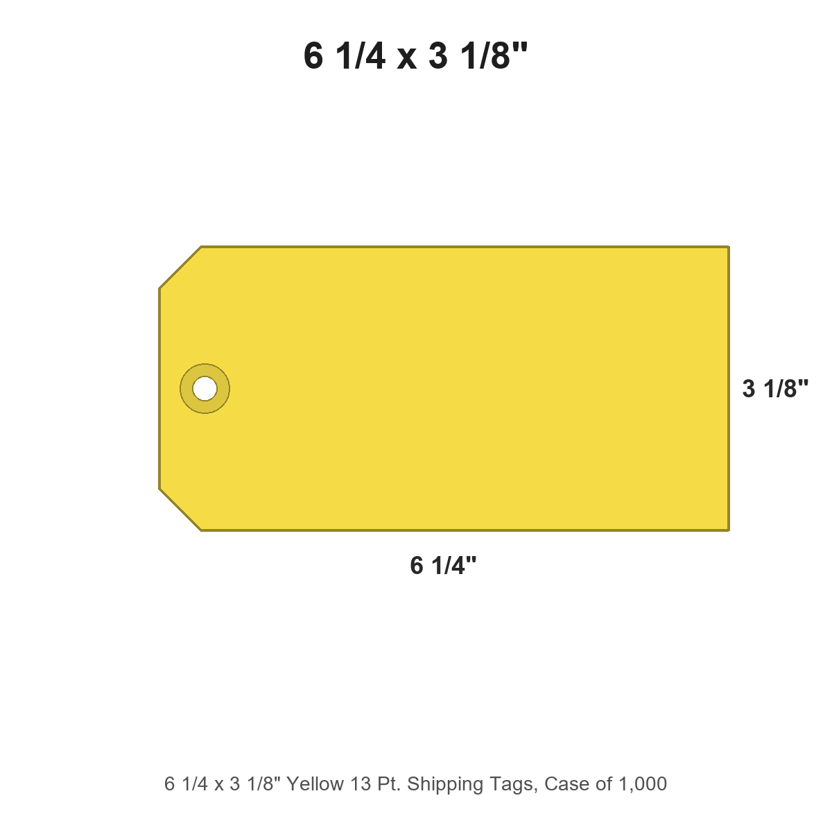 6 1/4 x 3 1/8" Yellow 13 Pt. Shipping Tags, Case of 1,000