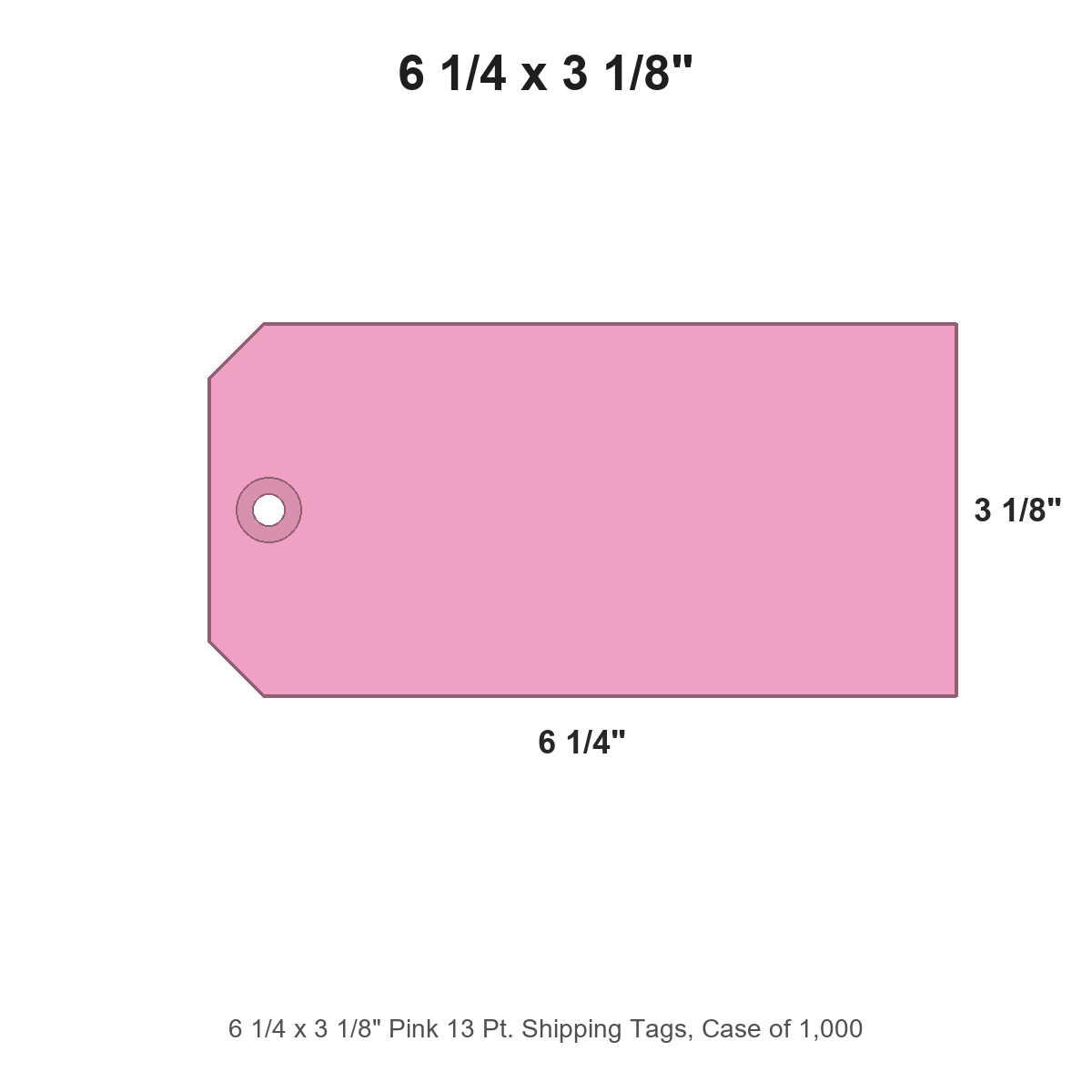 6 1/4 x 3 1/8" Pink 13 Pt. Shipping Tags, Case of 1,000