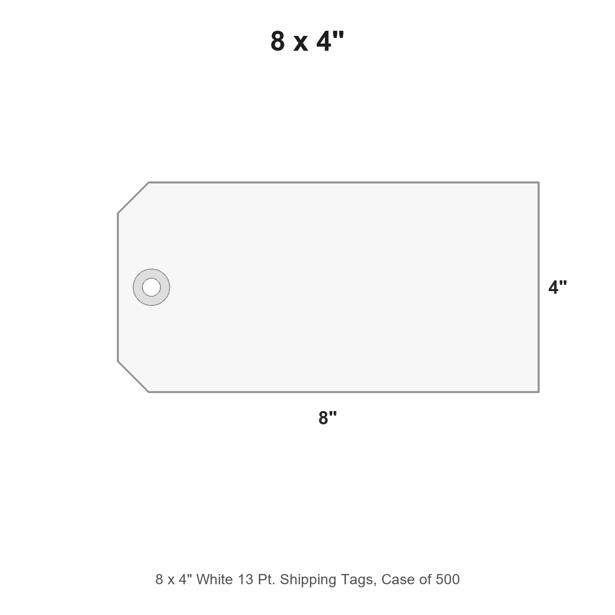 8 x 4" White 13 Pt. Shipping Tags, Case of 500