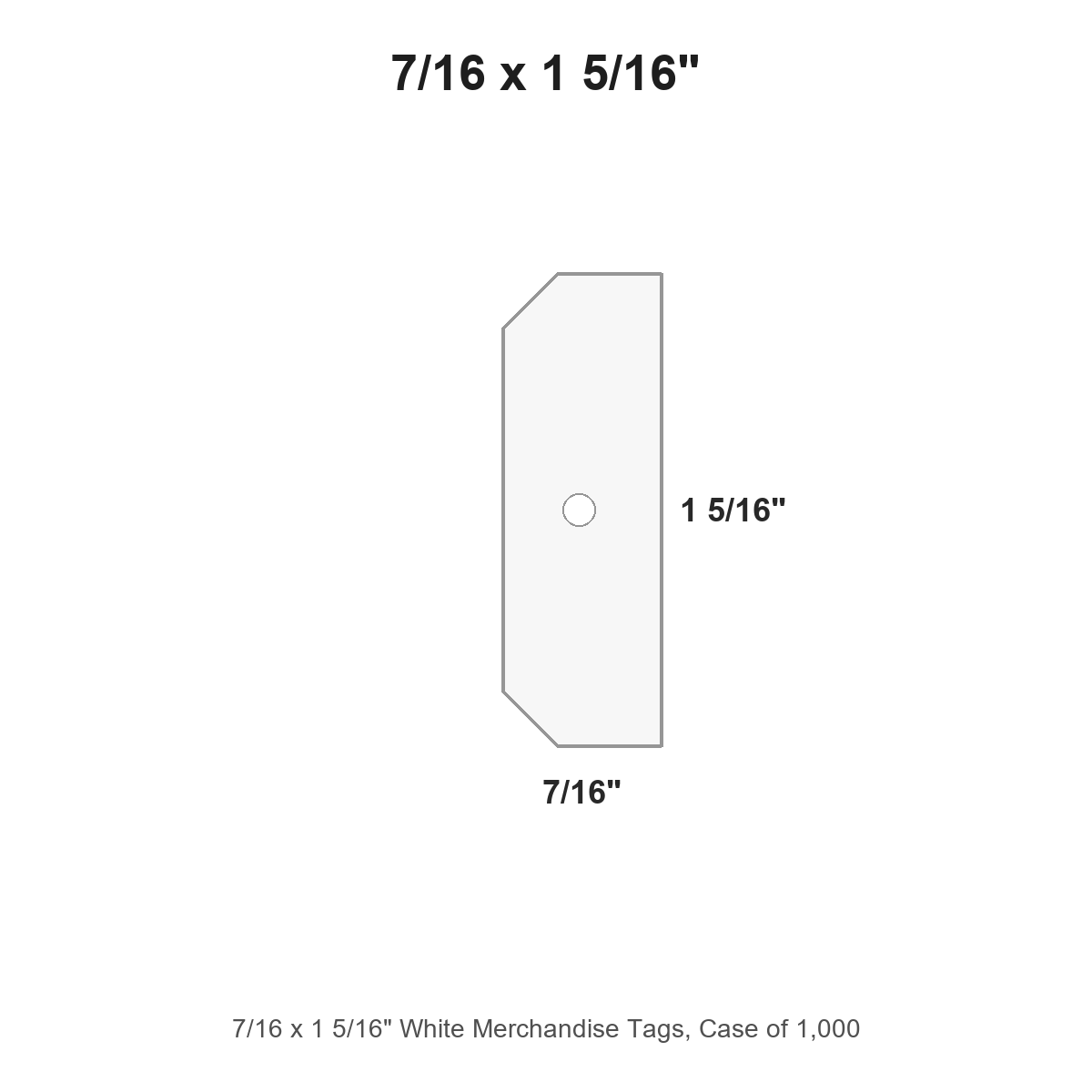 7/16 x 1 5/16" White Merchandise Tags, Case of 1,000
