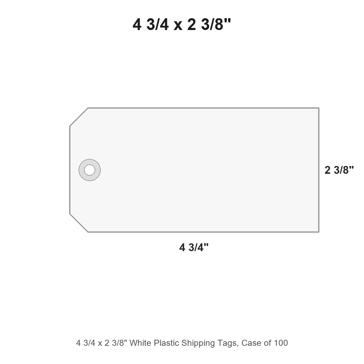 4 3/4 x 2 3/8" White Plastic Shipping Tags, Case of 100