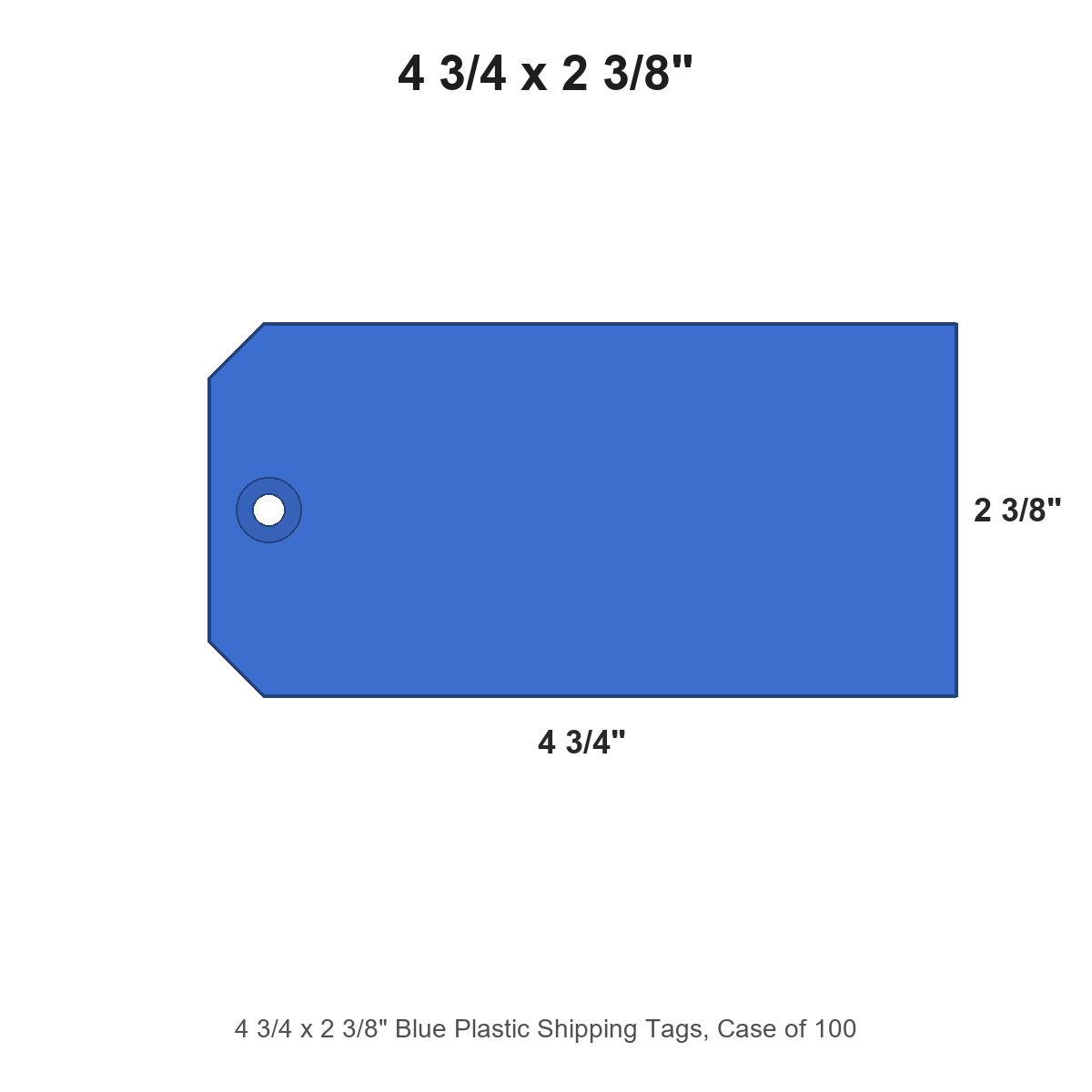 4 3/4 x 2 3/8" Blue Plastic Shipping Tags, Case of 100