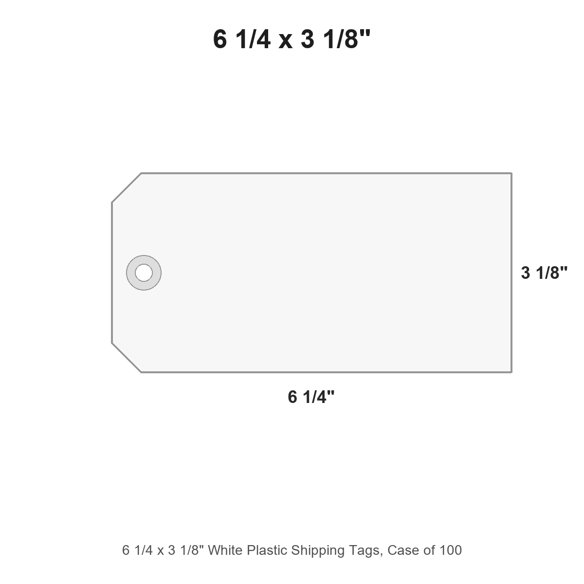 6 1/4 x 3 1/8" White Plastic Shipping Tags, Case of 100