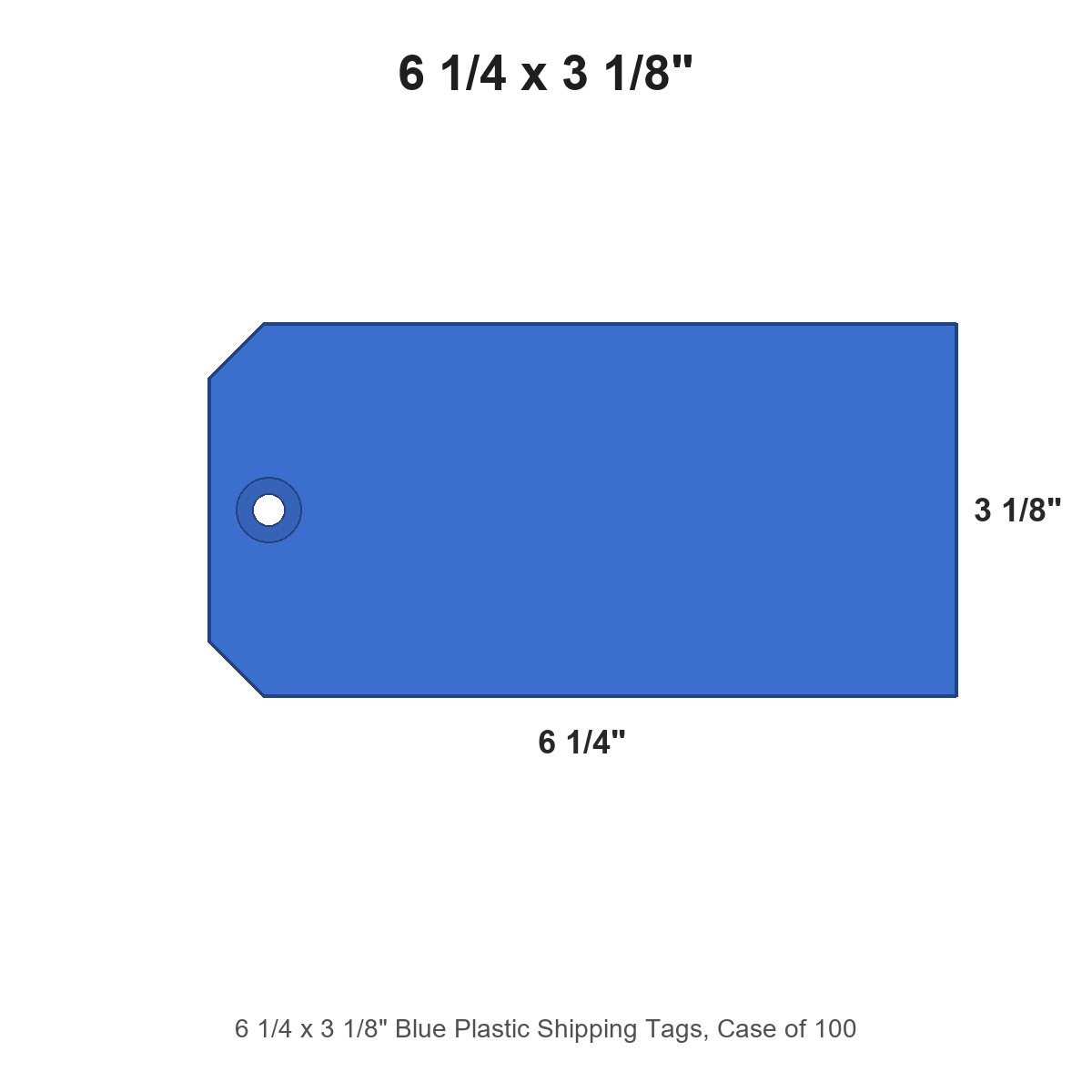 6 1/4 x 3 1/8" Blue Plastic Shipping Tags, Case of 100