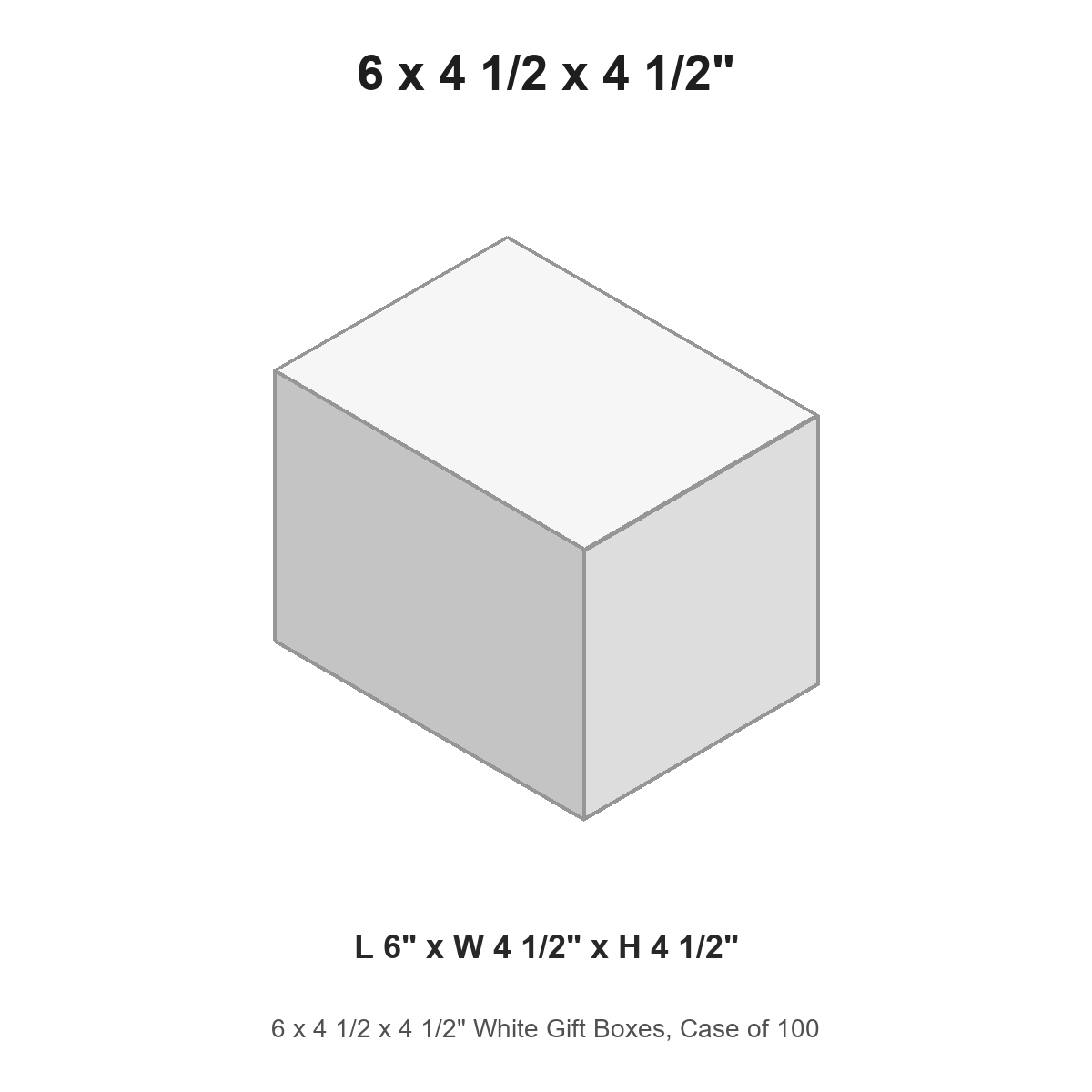 6 x 4 1/2 x 4 1/2" White Gift Boxes, Case of 100