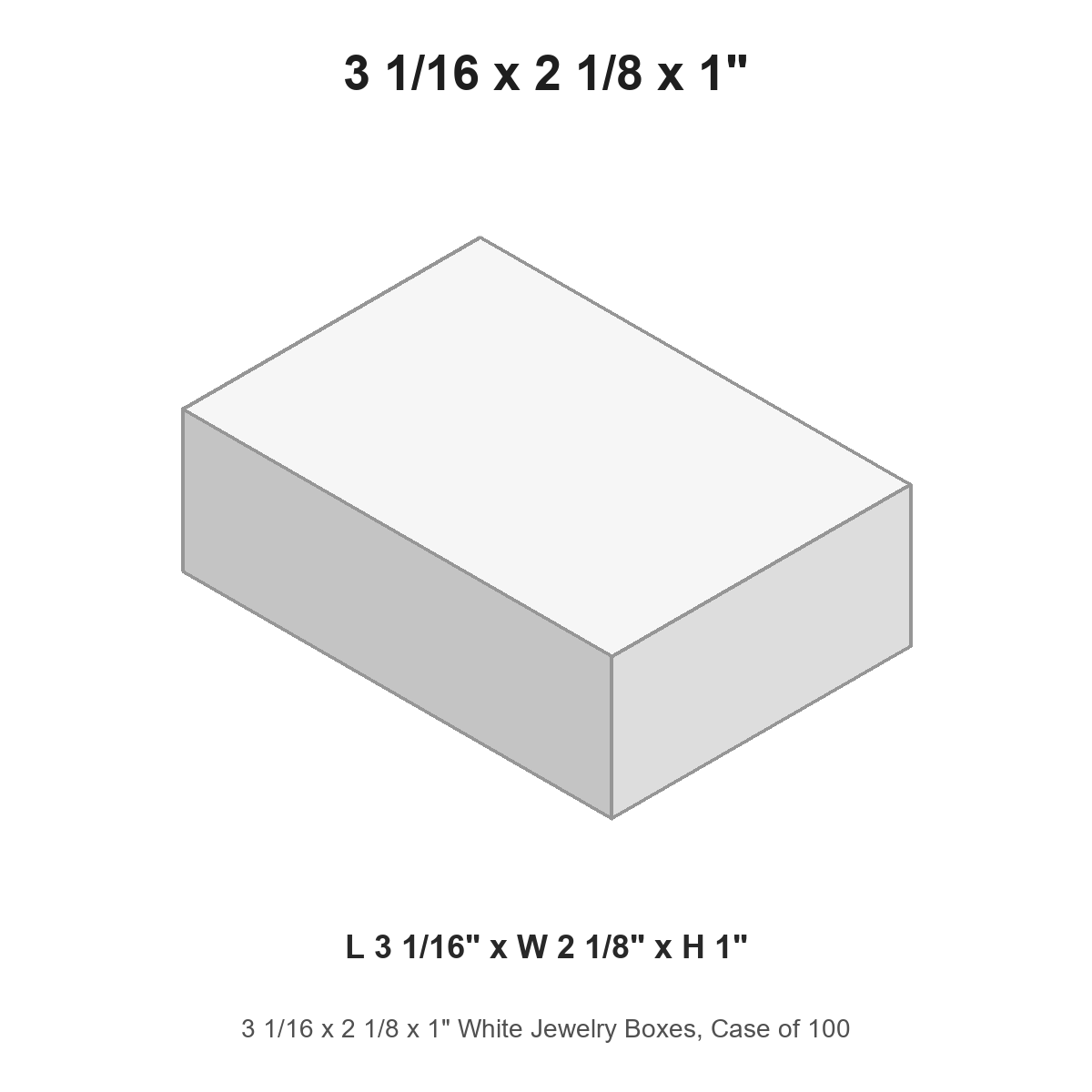 3 1/16 x 2 1/8 x 1" White Jewelry Boxes, Case of 100