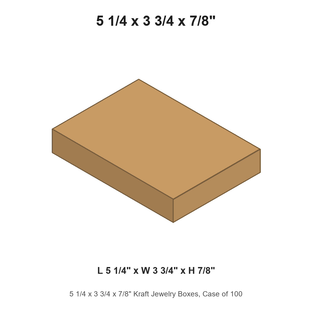 5 1/4 x 3 3/4 x 7/8" Kraft Jewelry Boxes, Case of 100