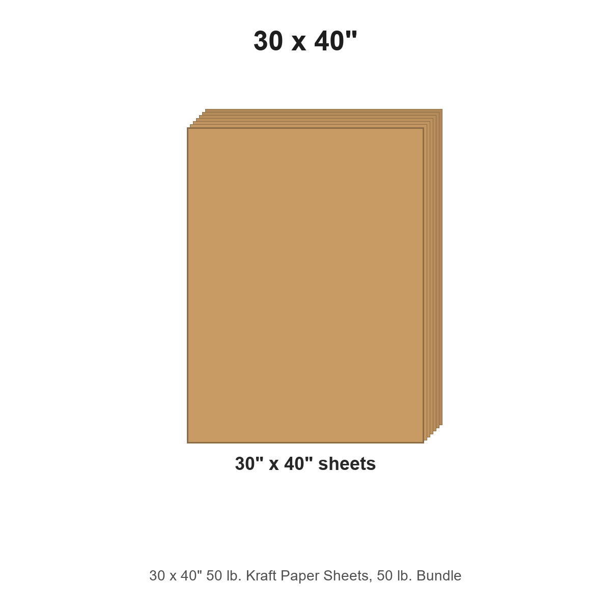 30 x 40" 50 lb. Kraft Paper Sheets, 50 lb. Bundle